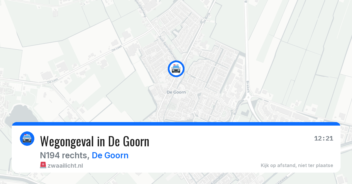 Wegongeval in De Goorn — 10 aug 2026