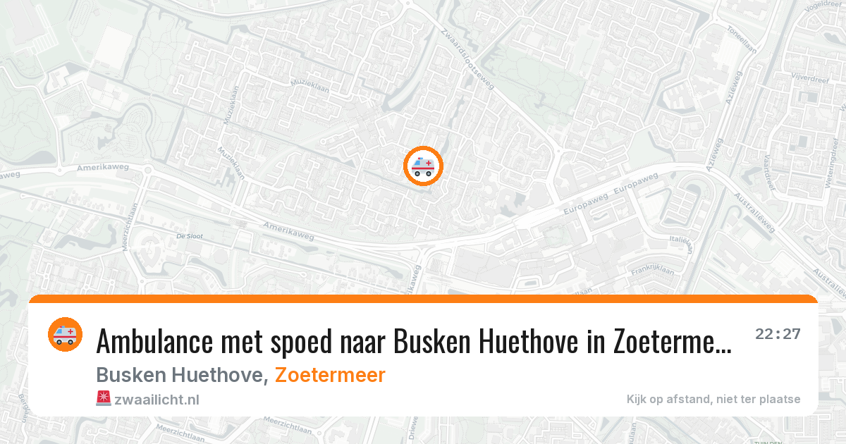 Ambulance met spoed naar Busken Huethove in Zoetermeer — 9 jun 2026