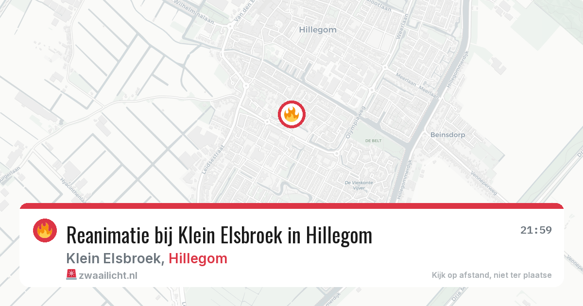 Reanimatie bij Klein Elsbroek in Hillegom — 12 aug 2026