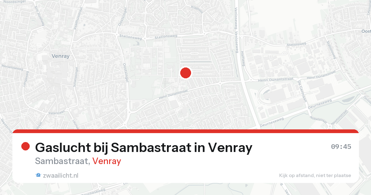 Gaslucht bij Sambastraat in Venray — 21 aug 2026