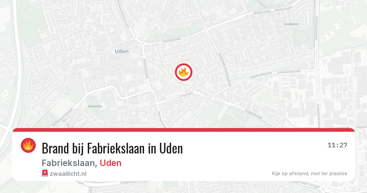 Brand bij Fabriekslaan in Uden — 1 jul 2026