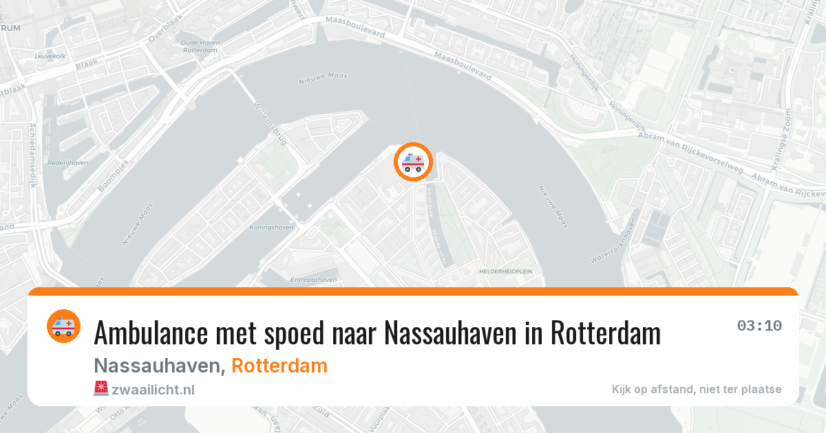 Ambulance met spoed naar Nassauhaven in Rotterdam — 14 aug 2026
