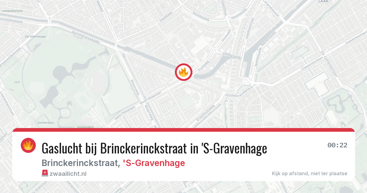 Gaslucht bij Brinckerinckstraat in 'S-Gravenhage — 1 jul 2026