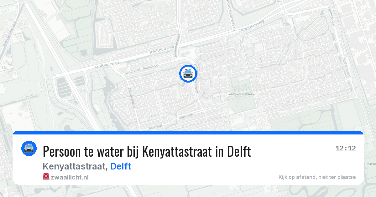 Persoon te water bij Kenyattastraat in Delft — 28 mei 2026