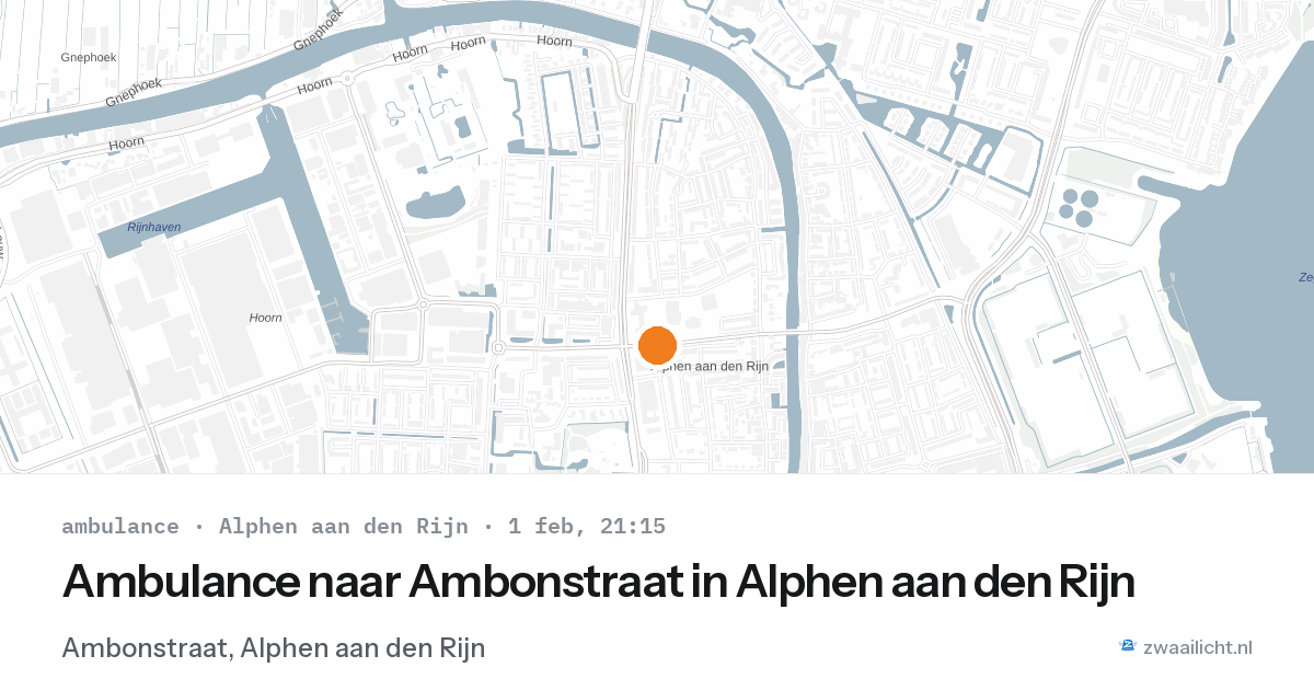 Ambulance naar Ambonstraat in Alphen aan den Rijn — 1 feb 2026