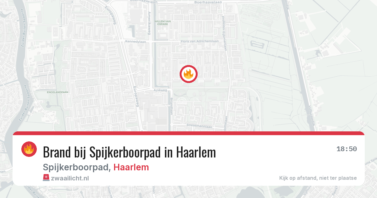 Brand bij Spijkerboorpad in Haarlem — 14 jul 2026