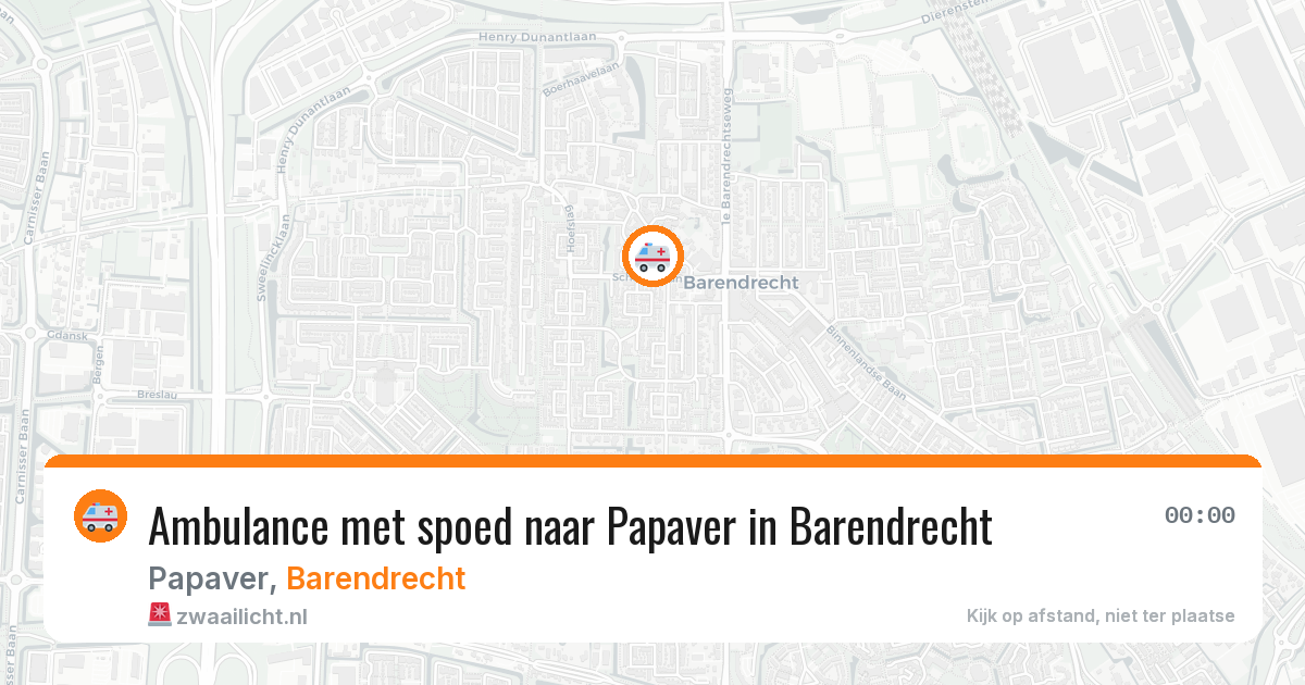 Ambulance met spoed naar Papaver in Barendrecht — 6 aug 2026