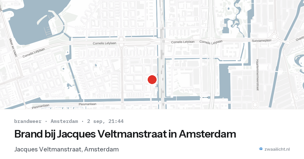 Brand bij Jacques Veltmanstraat in Amsterdam — 2 sep 2026