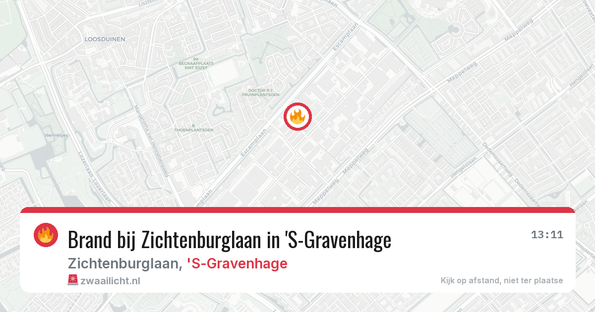 Brand bij Zichtenburglaan in 'S-Gravenhage — 14 mrt 2026