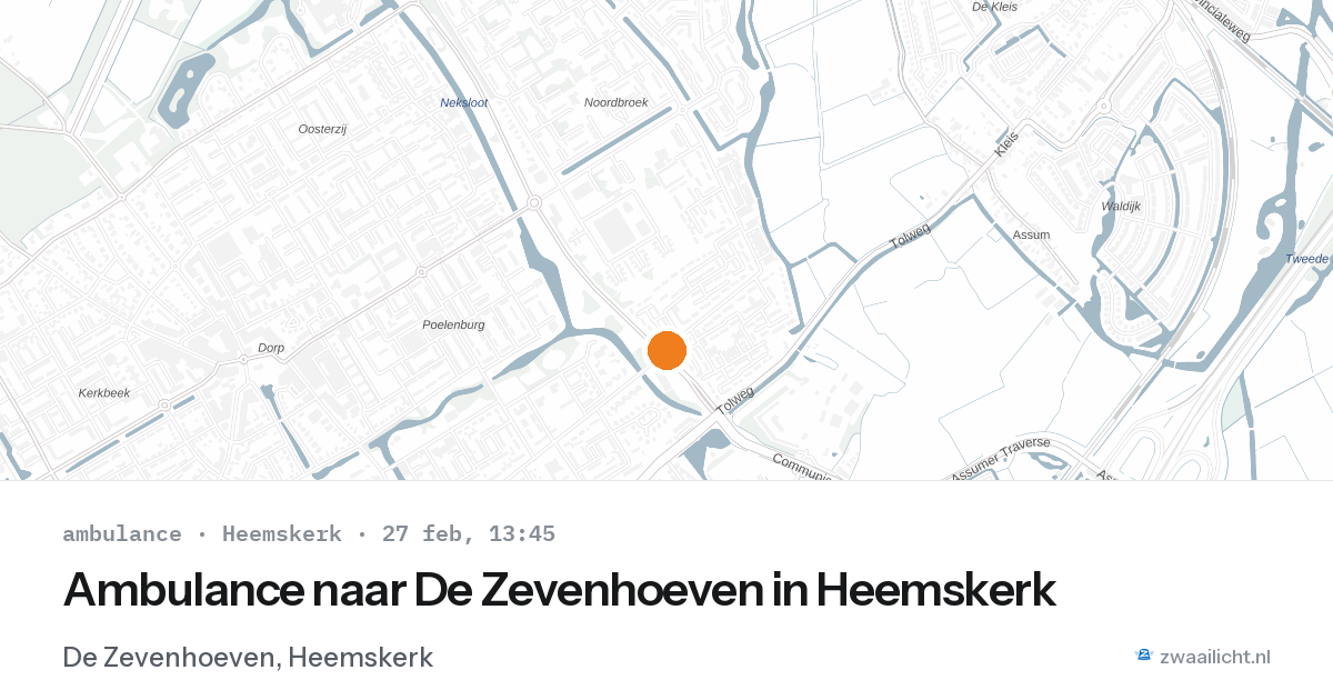 Ambulance naar De Zevenhoeven in Heemskerk — 27 feb 2026