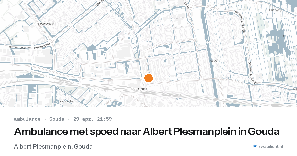 Ambulance met spoed naar Albert Plesmanplein in Gouda — 29 apr 2026