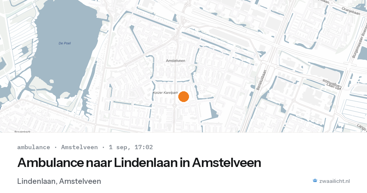 Ambulance naar Lindenlaan in Amstelveen — 1 sep 2026