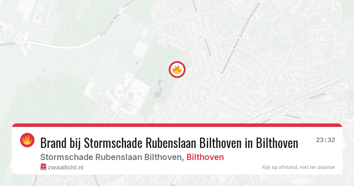 Brand bij Stormschade Rubenslaan Bilthoven in Bilthoven — 19 jun 2026