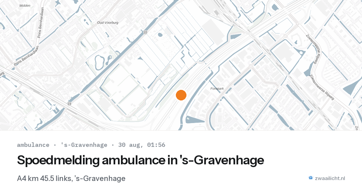 Spoedmelding ambulance in 's-Gravenhage — 29 aug 2026