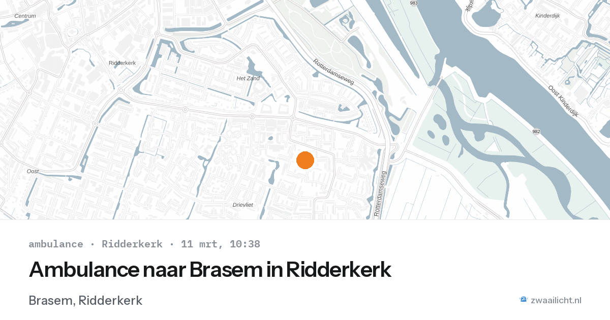 Ambulance naar Brasem in Ridderkerk — 11 mrt 2026