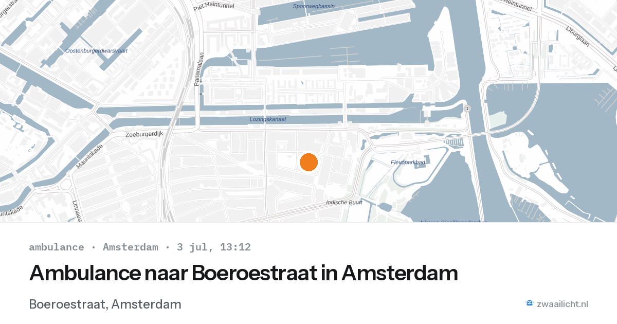 Ambulance naar Boeroestraat in Amsterdam — 3 jul 2026