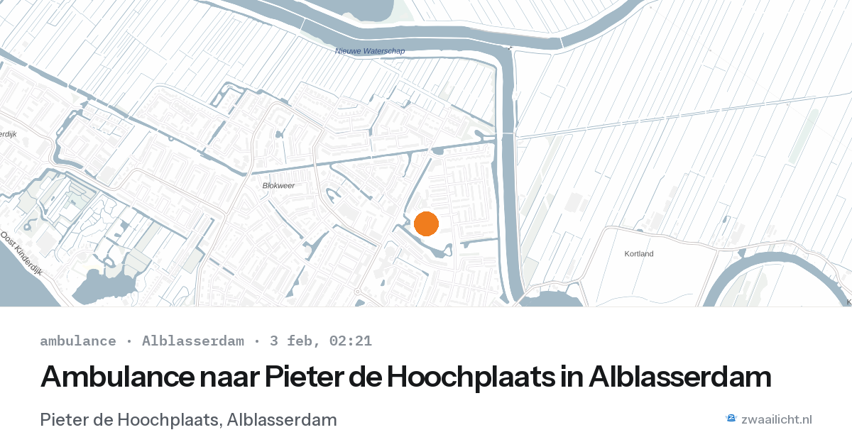 Ambulance naar Pieter de Hoochplaats in Alblasserdam — 3 feb 2026