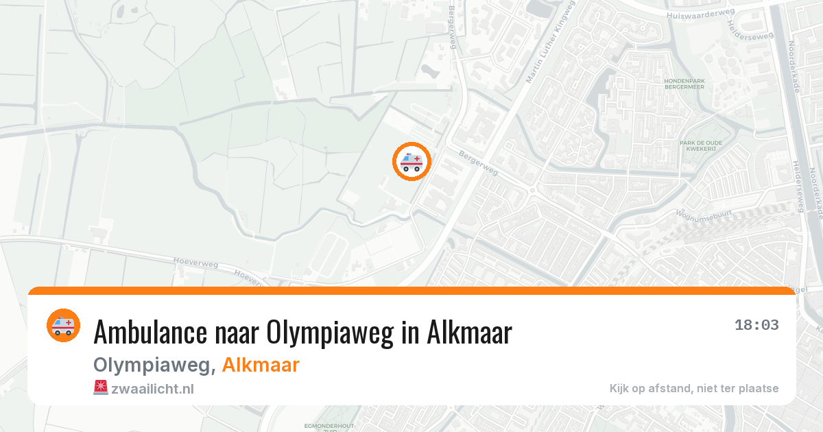 Ambulance naar Olympiaweg in Alkmaar — 13 jul 2026