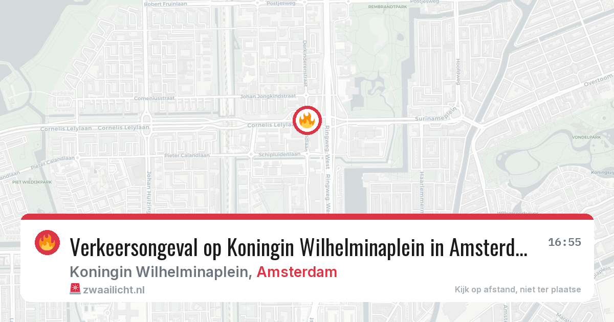 Verkeersongeval op Koningin Wilhelminaplein in Amsterdam — 26 feb 2026