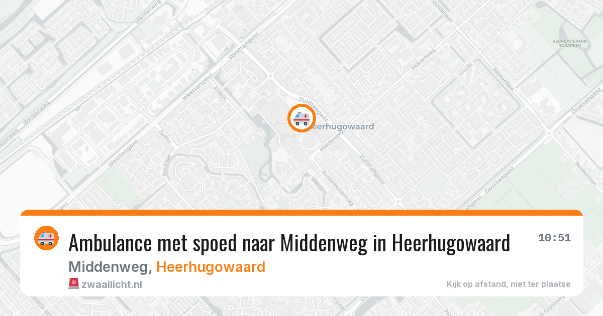 Ambulance met spoed naar Middenweg in Heerhugowaard — 1 aug 2026