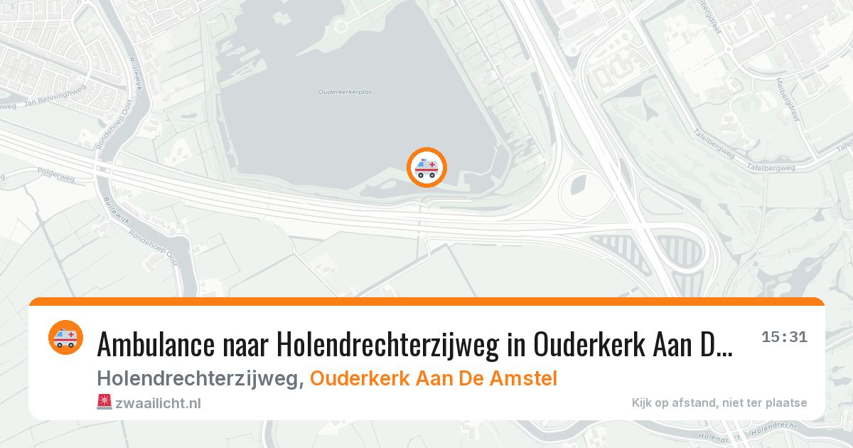 Ambulance naar Holendrechterzijweg in Ouderkerk Aan De Amstel — 28 mei 2026