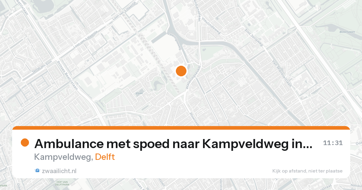 Ambulance met spoed naar Kampveldweg in Delft — 19 aug 2026