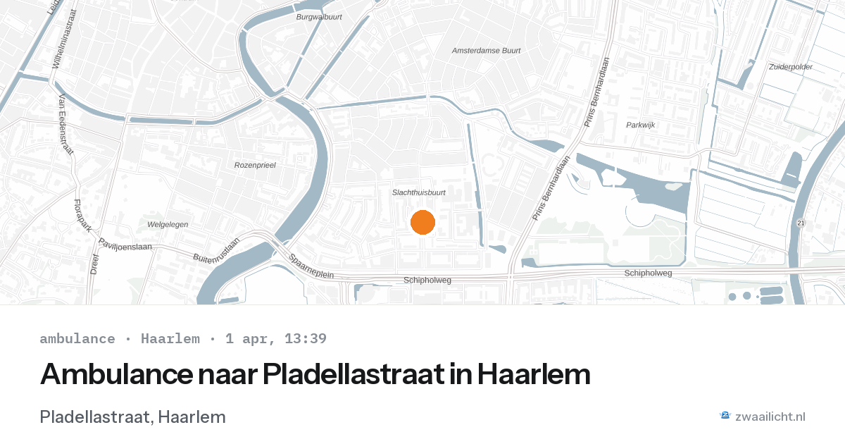 Ambulance naar Pladellastraat in Haarlem — 1 apr 2026