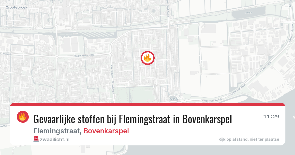 Gevaarlijke stoffen bij Flemingstraat in Bovenkarspel — 18 mei 2026