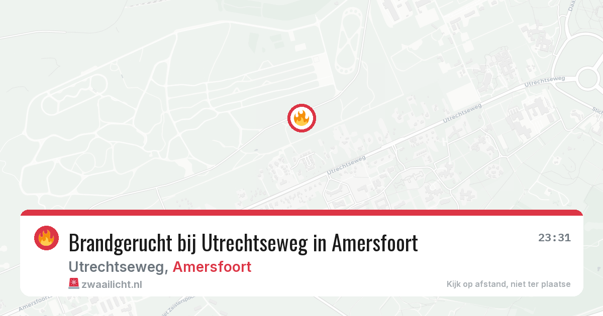 Brandgerucht bij Utrechtseweg in Amersfoort — 19 jun 2026
