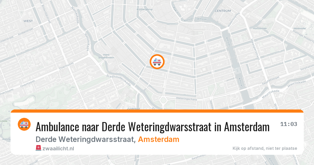Ambulance naar Derde Weteringdwarsstraat in Amsterdam — 3 mrt 2026