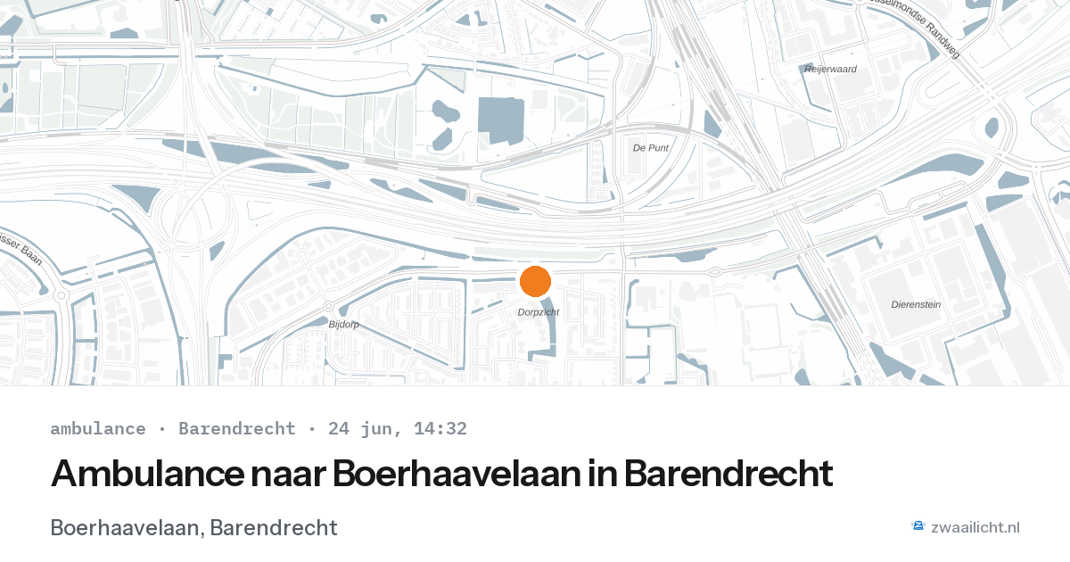 Ambulance naar Boerhaavelaan in Barendrecht — 24 jun 2026