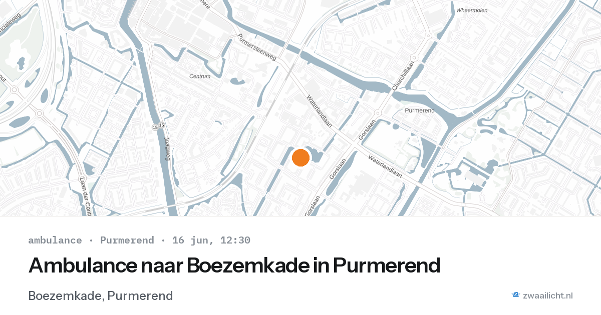 Ambulance naar Boezemkade in Purmerend — 16 jun 2026
