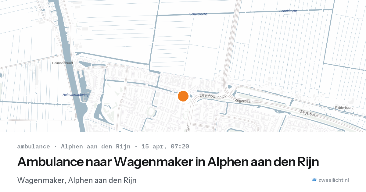 Ambulance naar Wagenmaker in Alphen aan den Rijn — 15 apr 2026