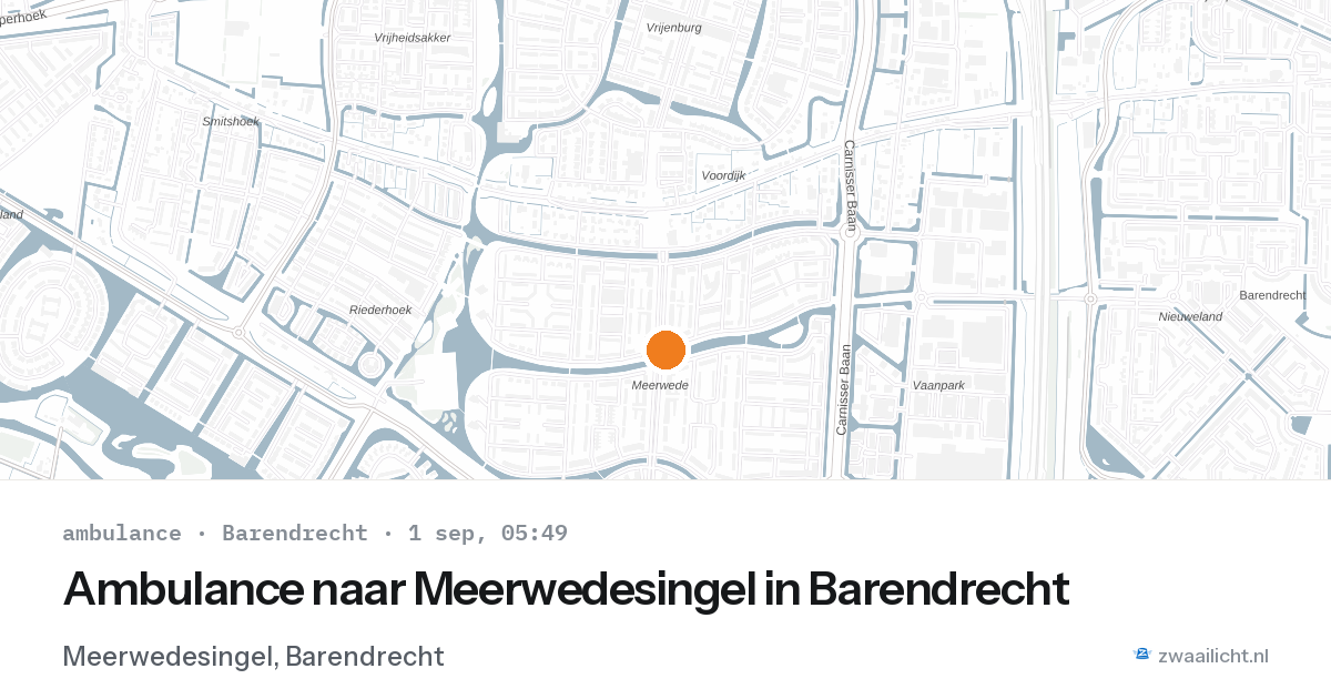 Ambulance naar Meerwedesingel in Barendrecht — 1 sep 2026