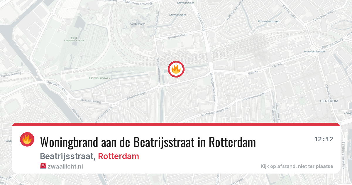 Woningbrand aan de Beatrijsstraat in Rotterdam — 23 jul 2026