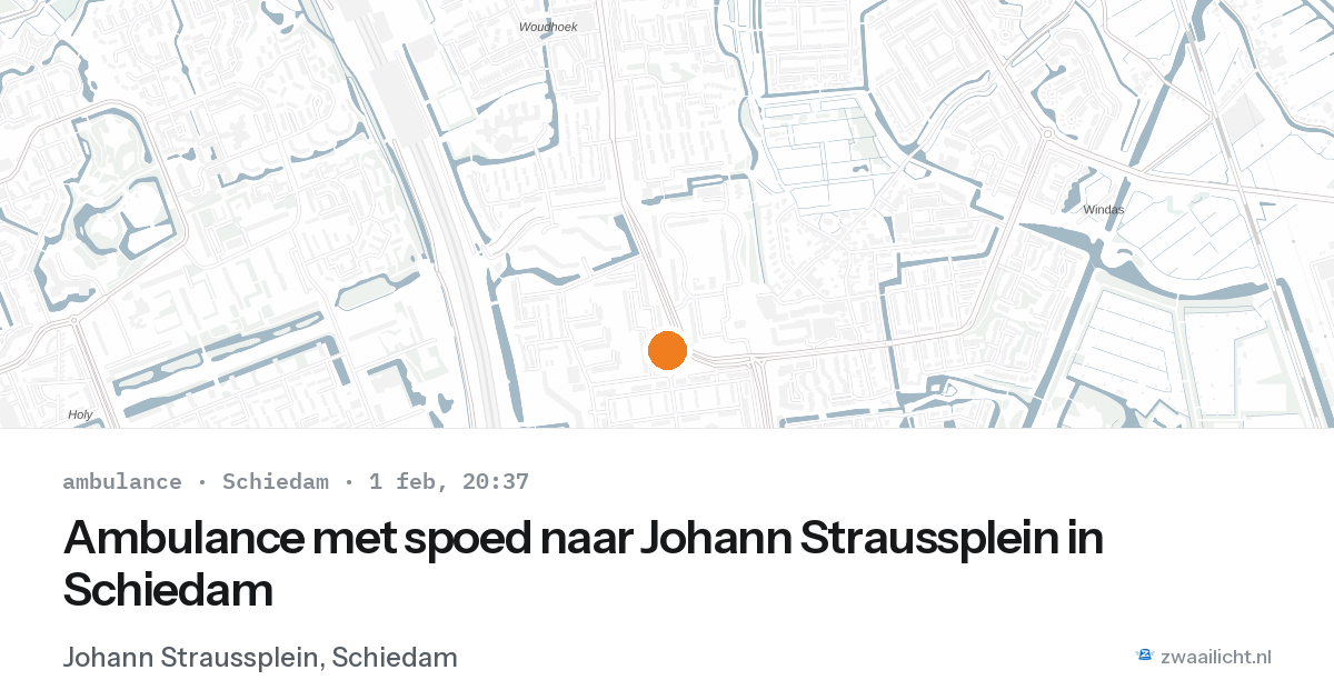 Ambulance met spoed naar Johann Straussplein in Schiedam — 1 feb 2026