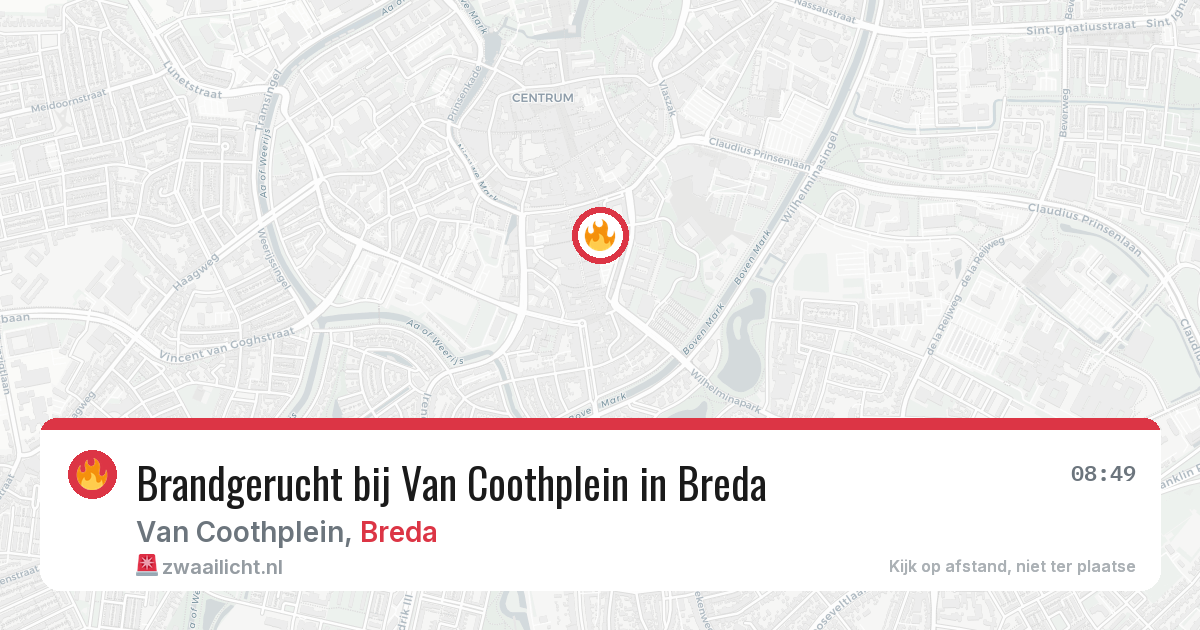 Brandgerucht bij Van Coothplein in Breda — 19 mei 2026
