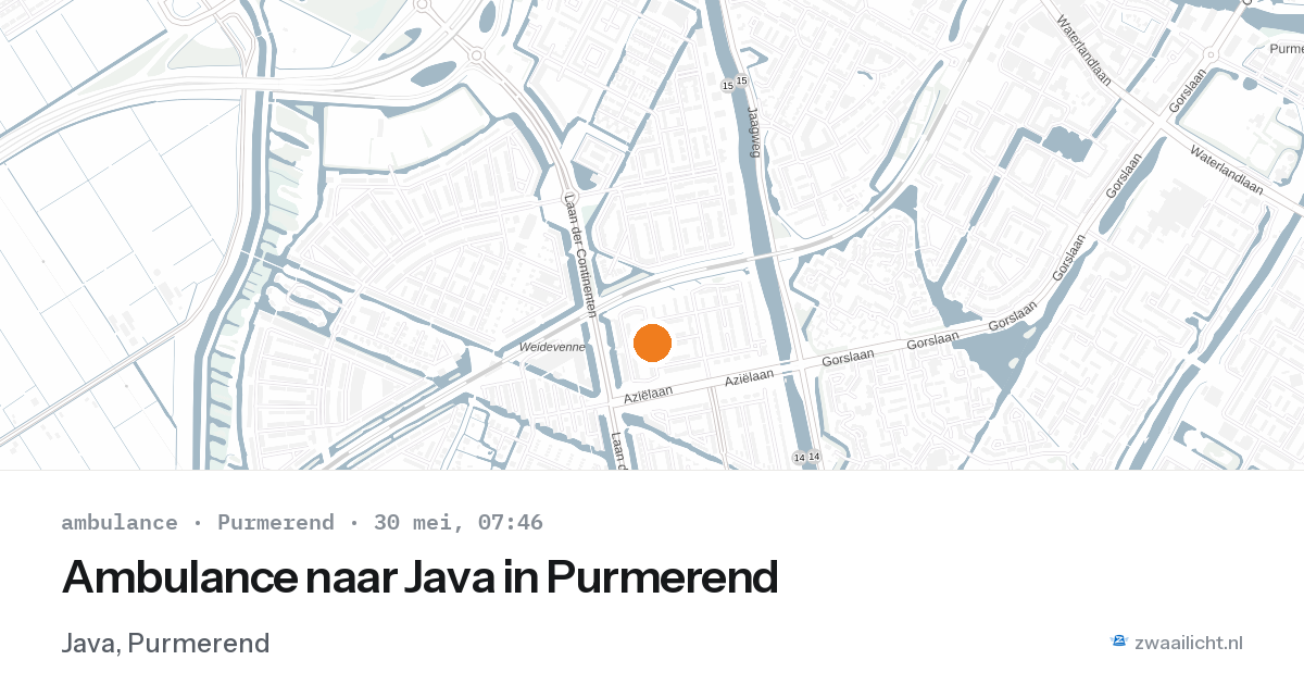 Ambulance naar Java in Purmerend — 30 mei 2026