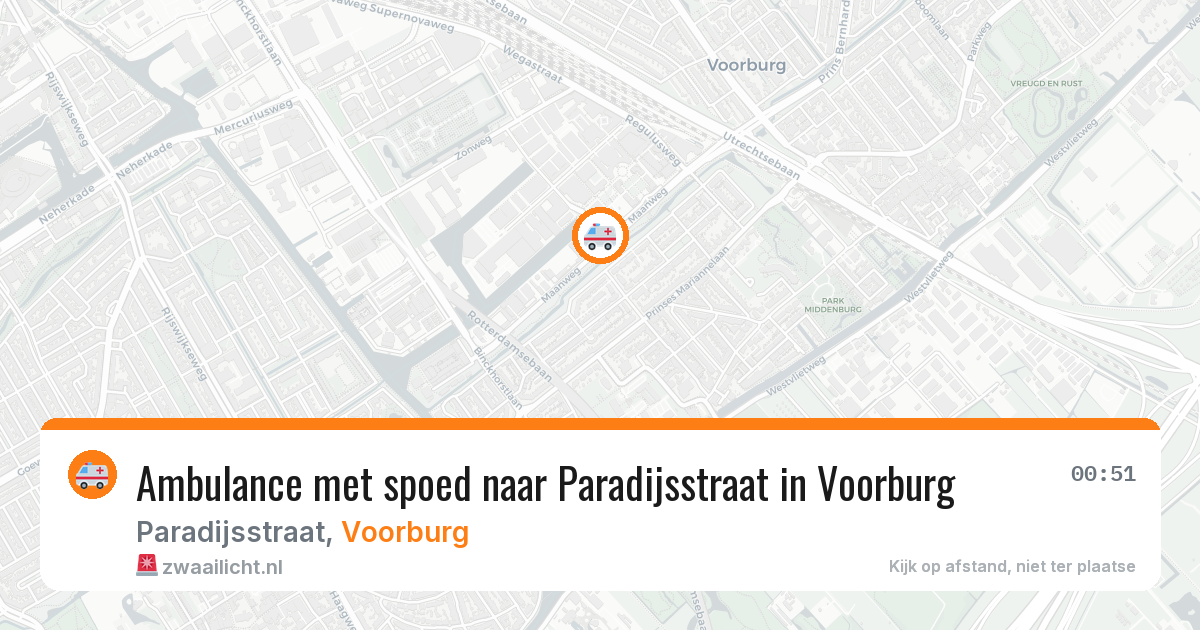 Ambulance met spoed naar Paradijsstraat in Voorburg — 30 mei 2026