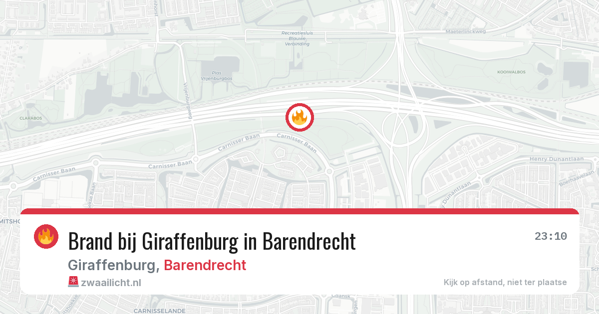 Brand bij Giraffenburg in Barendrecht — 14 jun 2026