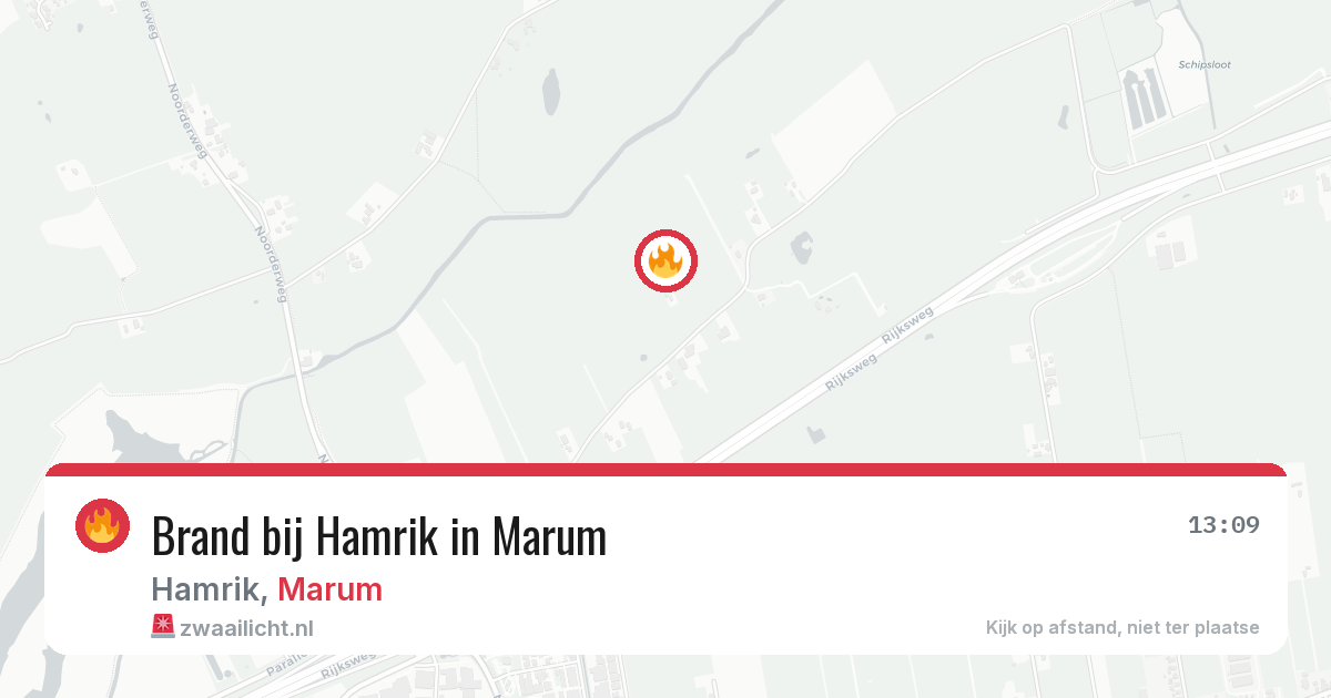 Brand bij Hamrik in Marum — 21 jul 2026