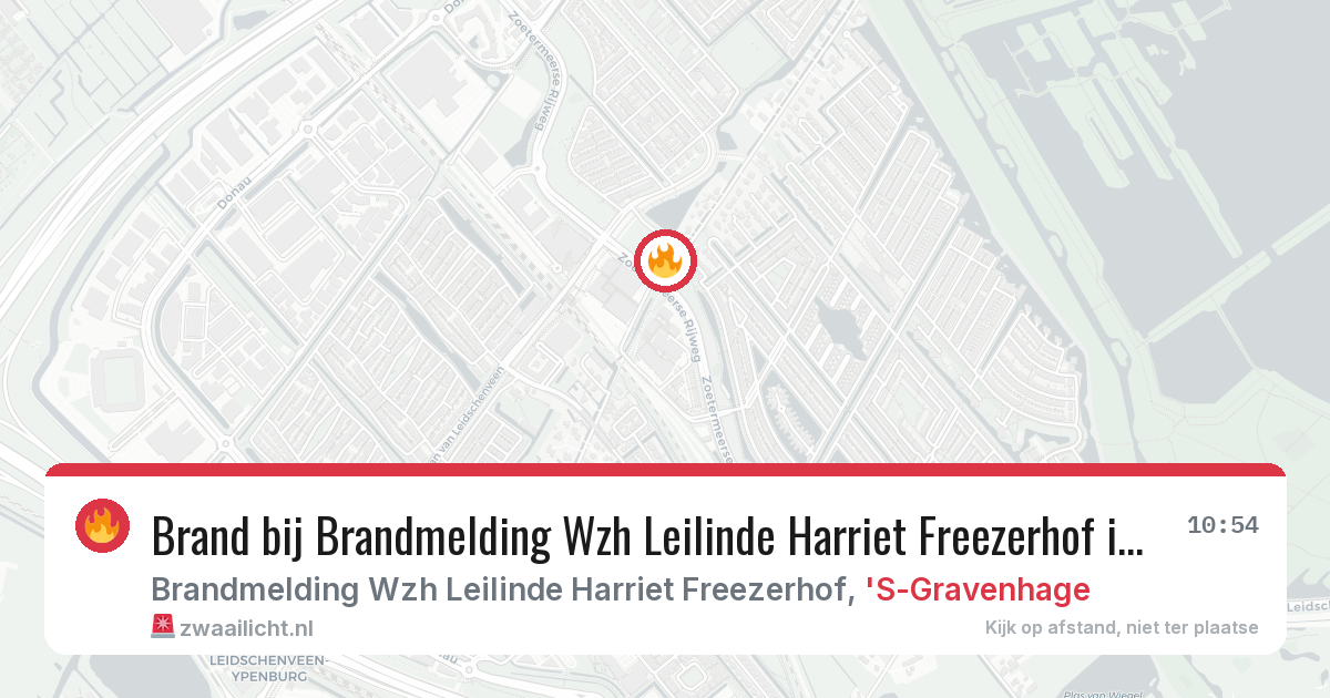 Brand bij Brandmelding Wzh Leilinde Harriet Freezerhof in 'S-Gravenhage — 6 aug 2026