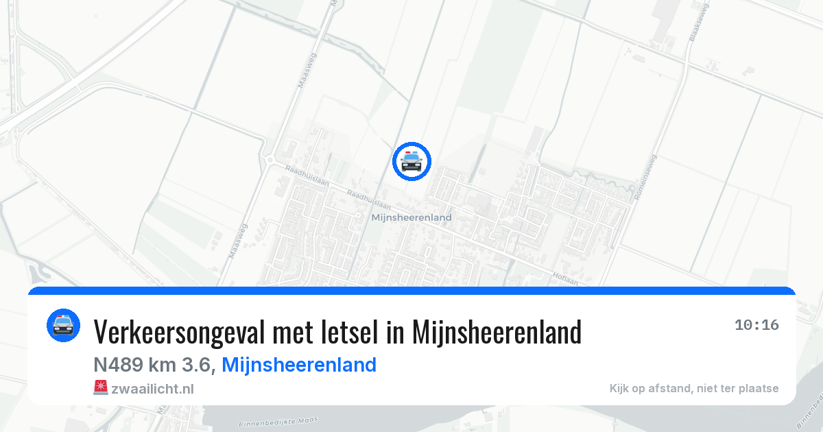 Verkeersongeval met letsel in Mijnsheerenland — 9 mei 2026