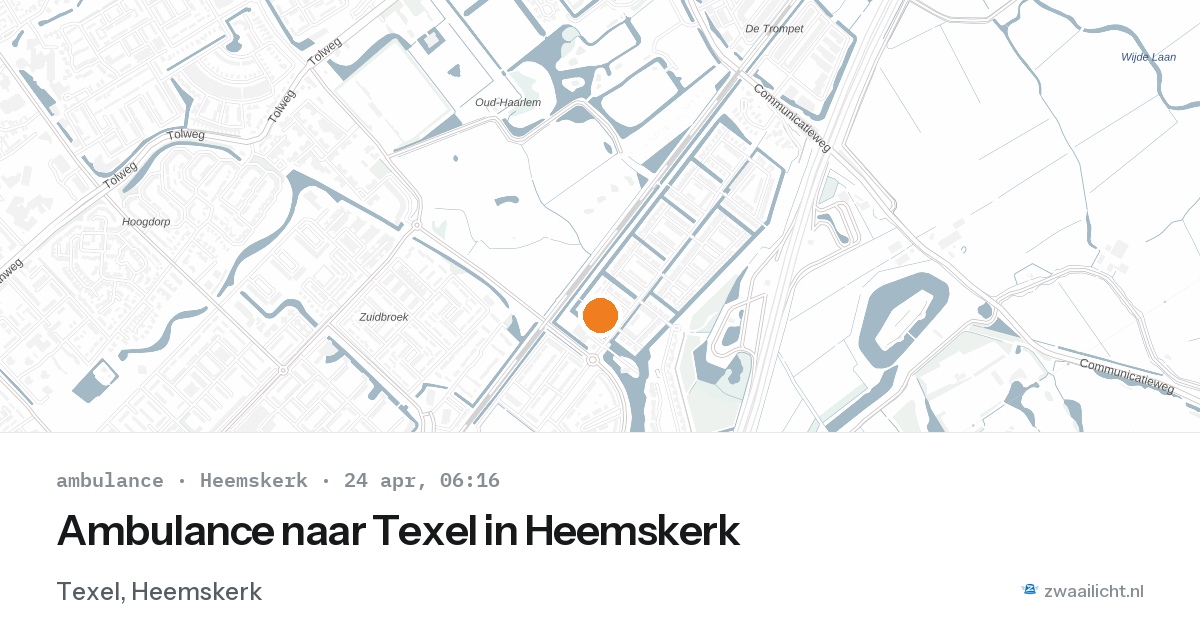 Ambulance naar Texel in Heemskerk — 24 apr 2026