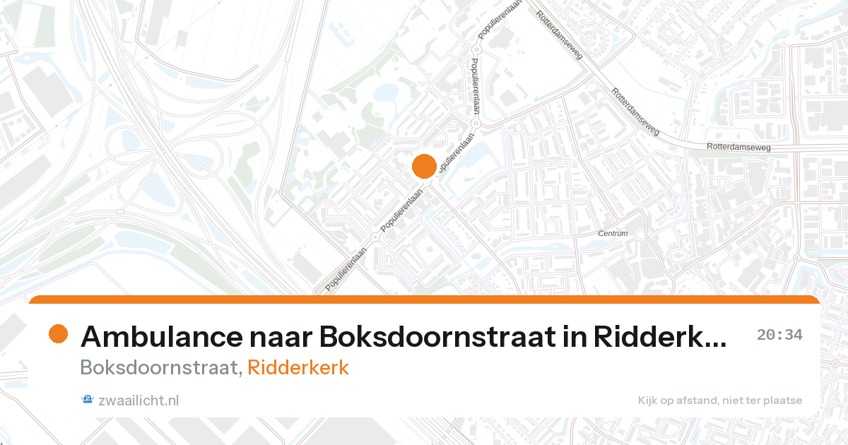 Ambulance naar Boksdoornstraat in Ridderkerk — 21 jul 2026