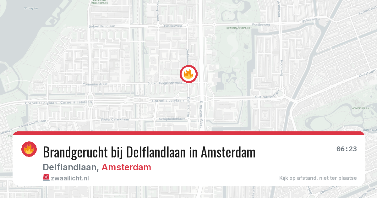 Brandgerucht bij Delflandlaan in Amsterdam — 10 aug 2026