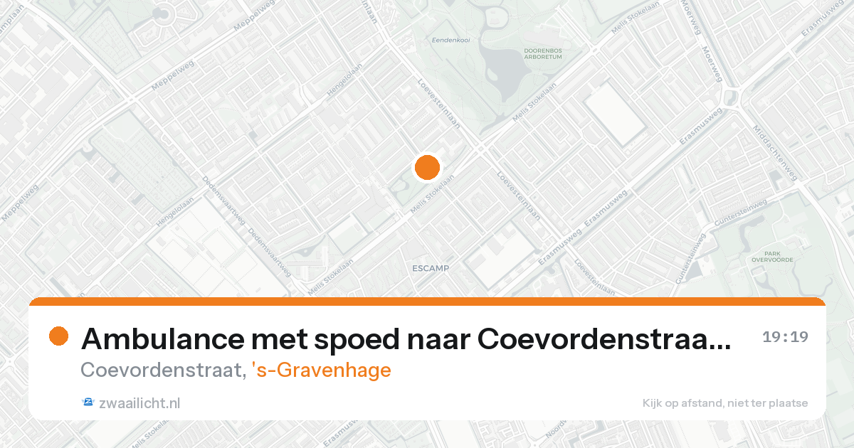 Ambulance met spoed naar Coevordenstraat in 's-Gravenhage — 15 aug 2026