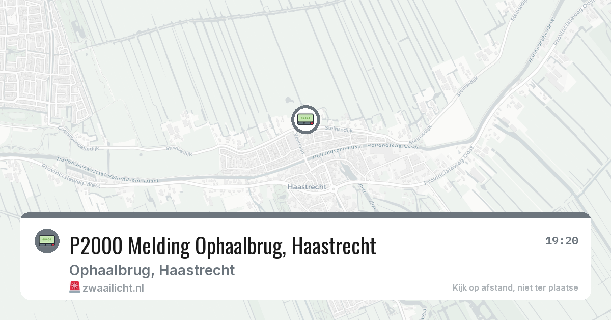 P2000 Melding Ophaalbrug, Haastrecht — 1 aug 2026