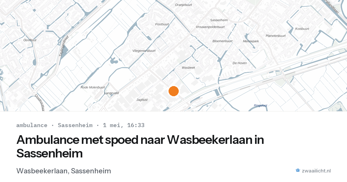 Ambulance met spoed naar Wasbeekerlaan in Sassenheim — 1 mei 2026