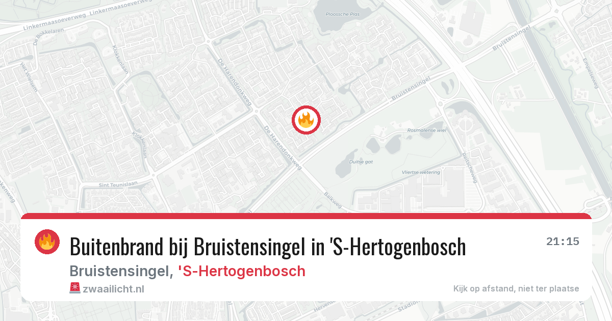 Buitenbrand bij Bruistensingel in 'S-Hertogenbosch — 10 aug 2026
